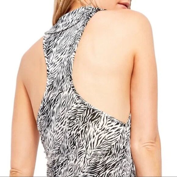 Free People Coco Racerback Tank Zebra Print - Size Large - Picture 2 of 8